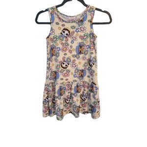 L.O.L. Surprise Girls Dress Sz M 7-8 Drop Waist Floral Boho Sleeveless Pink Blue